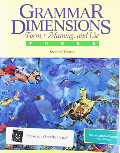 Stock image for Grammar Dimensions Book 3: Form, Meaning, And Use for sale by Wonder Book