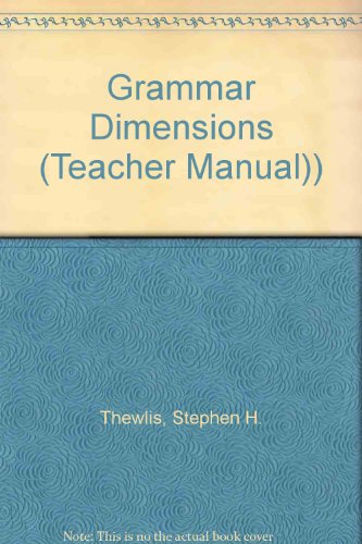 9780838473818: Grammar Dimensions (Teacher Manual))