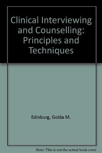 9780838511398: Clinical Interviewing and Counseling: Principles and Techniques (Appleton psychiatry series)