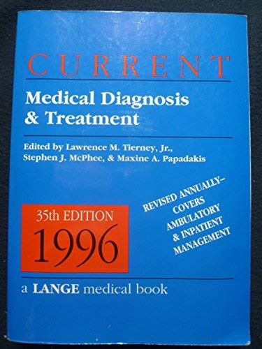 Imagen de archivo de Current Medical Diagnosis and Treatment, 1996 a la venta por Better World Books