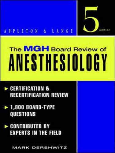 The MGH Board Review of Anesthesiology (9780838563489) by Dershwitz, Mark