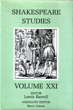 Beispielbild fr Shakespeare Studies XXI zum Verkauf von Willis Monie-Books, ABAA