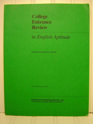9780838800423: College entrance review in English aptitude