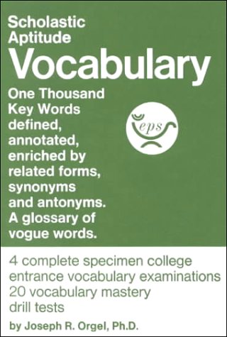 Beispielbild fr Scholastic Aptitude Vocabulary zum Verkauf von Wonder Book