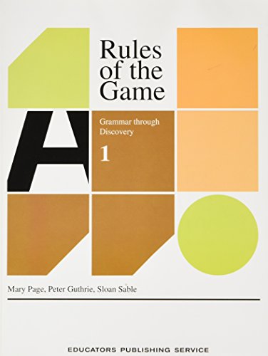 Stock image for Rules of the Game: Grammar Through Discovery/Book 1/2237 for sale by Dream Books Co.