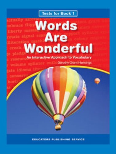 Stock image for Words are Wonderful Book 1 Tests - Grade 3 for sale by Booksavers of MD