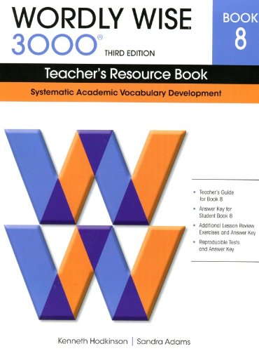 9780838876213: Wordly Wise 3000 8: Teacher's Resource Book: Systematic Academic Vocabulary Development