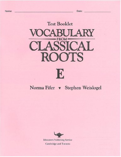 Stock image for Vocabulary from Classical Roots Test E/S for sale by SecondSale