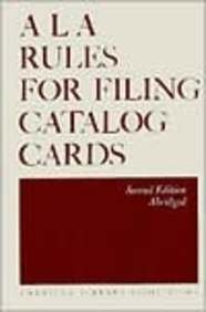 Stock image for ALA Rules for Filing Catalog Cards for sale by Books of the Smoky Mountains