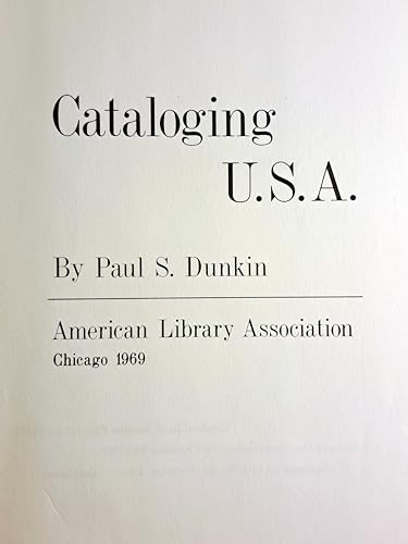 Stock image for Cataloging U.S.A., for sale by Wonder Book