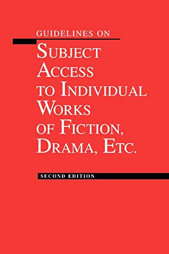 Beispielbild fr Guidelines on Subject Access to Individual Works of Fiction, Drama, Etc zum Verkauf von Better World Books