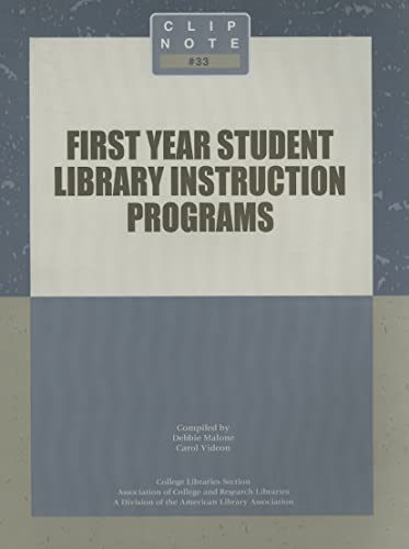 Stock image for First Year Student Library Instruction Programs for sale by Better World Books