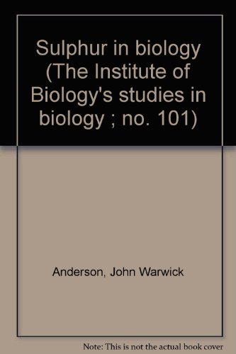 9780839102519: Sulphur in biology (The Institute of Biology's studies in biology ; no. 101)