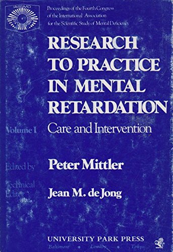 Beispielbild fr Research to Practice in Mental Retardation: Care and Intervention zum Verkauf von NEPO UG