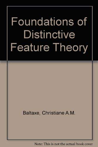 Stock image for Foundations of Distinctive Feature Theory for sale by Better World Books