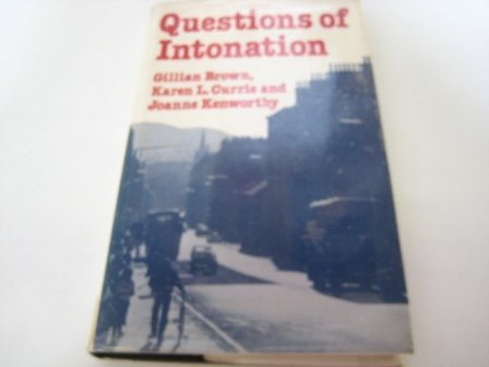 Imagen de archivo de Questions of intonation a la venta por Zubal-Books, Since 1961