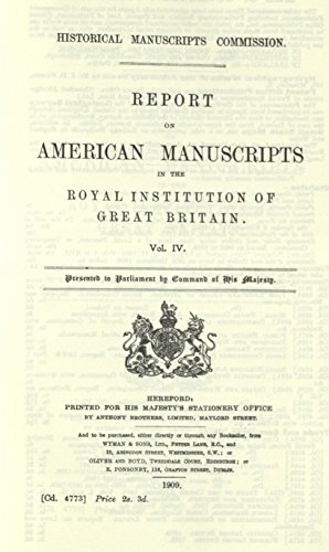 9780839808015: Report on American manuscripts in the Royal Institution of Great Britain (The American Revolutionary series. British accounts of the American Revolution)