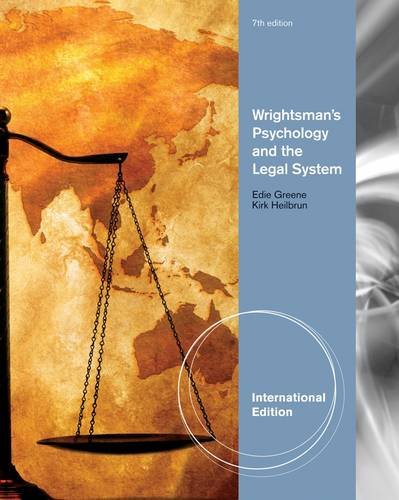 9780840031822: Wrightsman's Psychology and the Legal System, International Edition