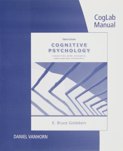 9780840033543: CogLab Manual with Printed Access Card for Cognitive Psychology: Connecting Mind, Research and Everyday Experience, 3rd