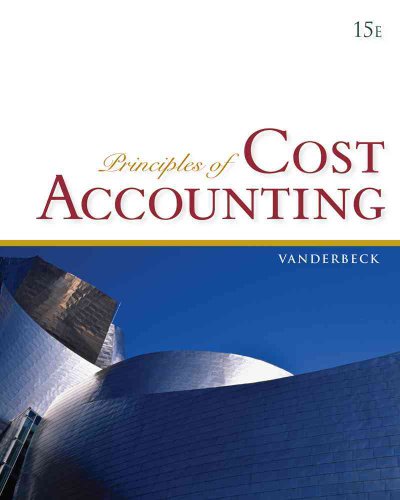 Beispielbild fr Principles of Cost Accounting zum Verkauf von Better World Books