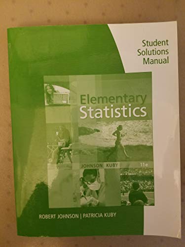 Stock image for Student Solutions Manual for Johnson/Kuby's Elementary Statistics, 11th for sale by HPB-Red