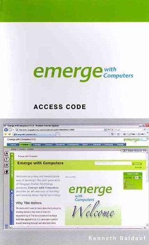 Emerge with Computers Version 1.0 Printed Access Card (Available Titles Skills Assessment Manager (SAM) - Office 2007) (9780840056030) by Baldauf, Kenneth