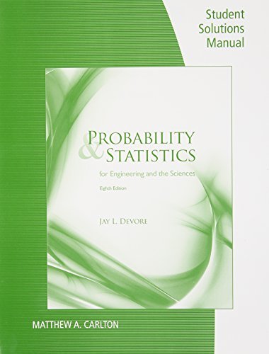 Stock image for Student Solutions Manual for Devore's Probability and Statistics for Engineering and Science, 8th for sale by Book Deals