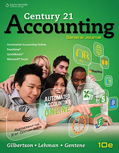 Stock image for Working Papers, Chapters 1-17 for Gilbertson/Lehman/Gentene's Century 21 Accounting: General Journal, 10th for sale by HPB-Red