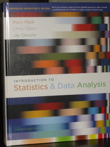 Beispielbild fr Introduction to Statistics & Data Analysis, 4th Edition zum Verkauf von ThriftBooks-Atlanta