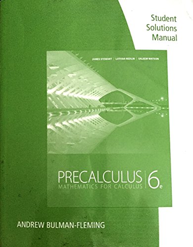 Beispielbild fr Student Solutions Manual for Stewart/Redlin/Watson's Precalculus: Mathematics for Calculus, 6th zum Verkauf von Better World Books