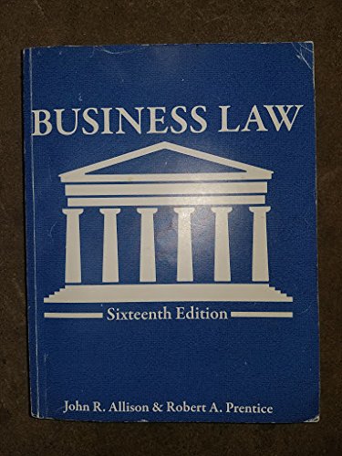 Stock image for Business Law UT Custom 16th Edition for sale by Wrigley Books