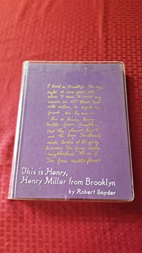 Beispielbild fr This is Henry, Henry Miller from Brooklyn: Conversations with the author from the Henry Miller odyssey zum Verkauf von Front Cover Books