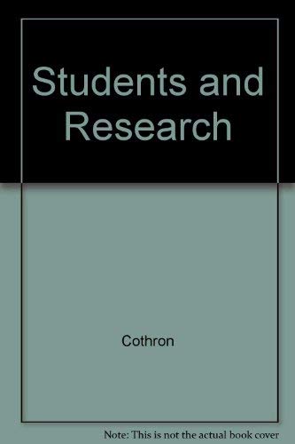 Imagen de archivo de Students and research: Practical strategies for science classrooms and competitions a la venta por BookHolders