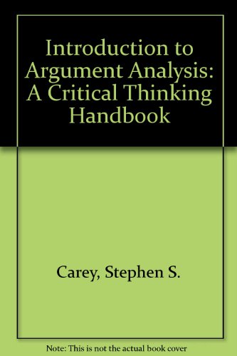 INTRO TO ARGUMENT ANALYSIS (9780840381972) by CAREY