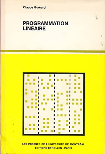 Beispielbild fr Programmation lineaire (French Edition) zum Verkauf von Ammareal