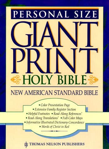 9780840709851: Holy Bible, New American Standard, Personal Size, Giant Print, No. 525I, Black Bonded Leather Thumb Index
