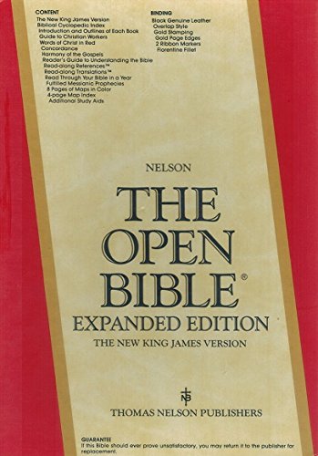 Stock image for Holy Bible: Open Bible, New King James Version, Black Genuine Leather for sale by McPhrey Media LLC