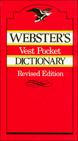 Stock image for Webster's Vest Pocket Dictionary for sale by Wonder Book