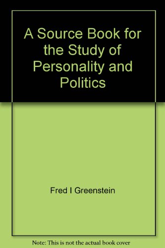 9780841030145: A Source Book for the Study of Personality and Politics