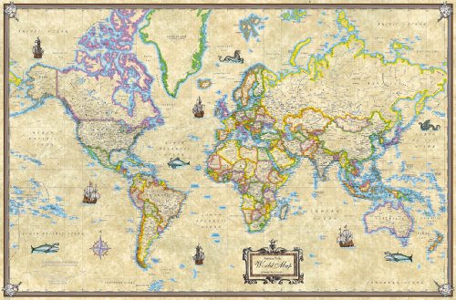 Antique Style World Map (9780841629059) by American Map Corporation
