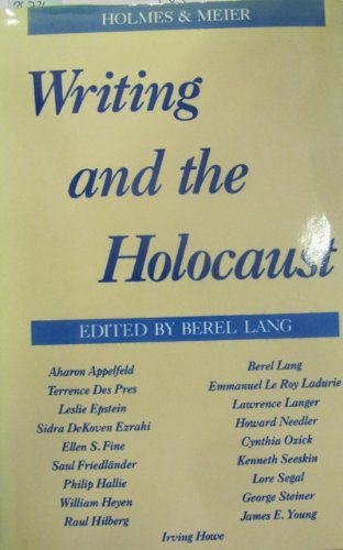 Stock image for Writing and the Holocaust for sale by Ergodebooks