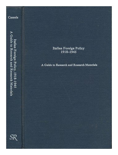 9780842021777: Italian Foreign Policy 1918-1 (Guides to European diplomatic history research and research materials)