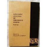 Stock image for Linguistic Analysis of Children's Speech : Readings for sale by Better World Books