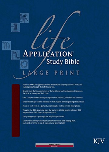 9780842368858: KJV Life Application Study Bible, Second Edition, Large Print (Red Letter, Bonded Leather, Burgundy/maroon, Indexed)