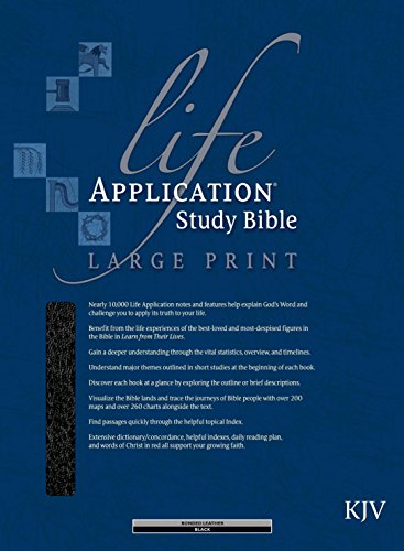 9780842368872: KJV Life Application Study Bible, Second Edition, Large Print (Red Letter, Bonded Leather, Black, Indexed)