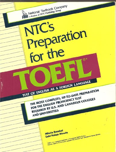 Stock image for Ntc's Preparation for the Toefl for sale by HPB-Emerald