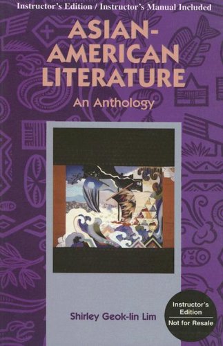 Imagen de archivo de Asian-American Literature: An Anthology a la venta por HPB-Red