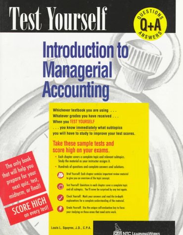 Stock image for Introduction to Managerial Accounting (Test Yourself Series) for sale by HPB-Red