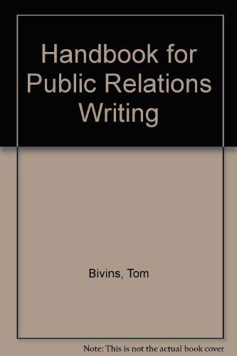 Beispielbild fr Handbook for Public Relations Writing zum Verkauf von Wonder Book