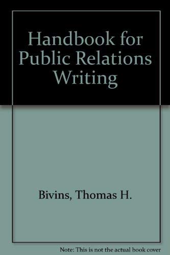 Imagen de archivo de Handbook for Public Relations Writing a la venta por HPB-Red